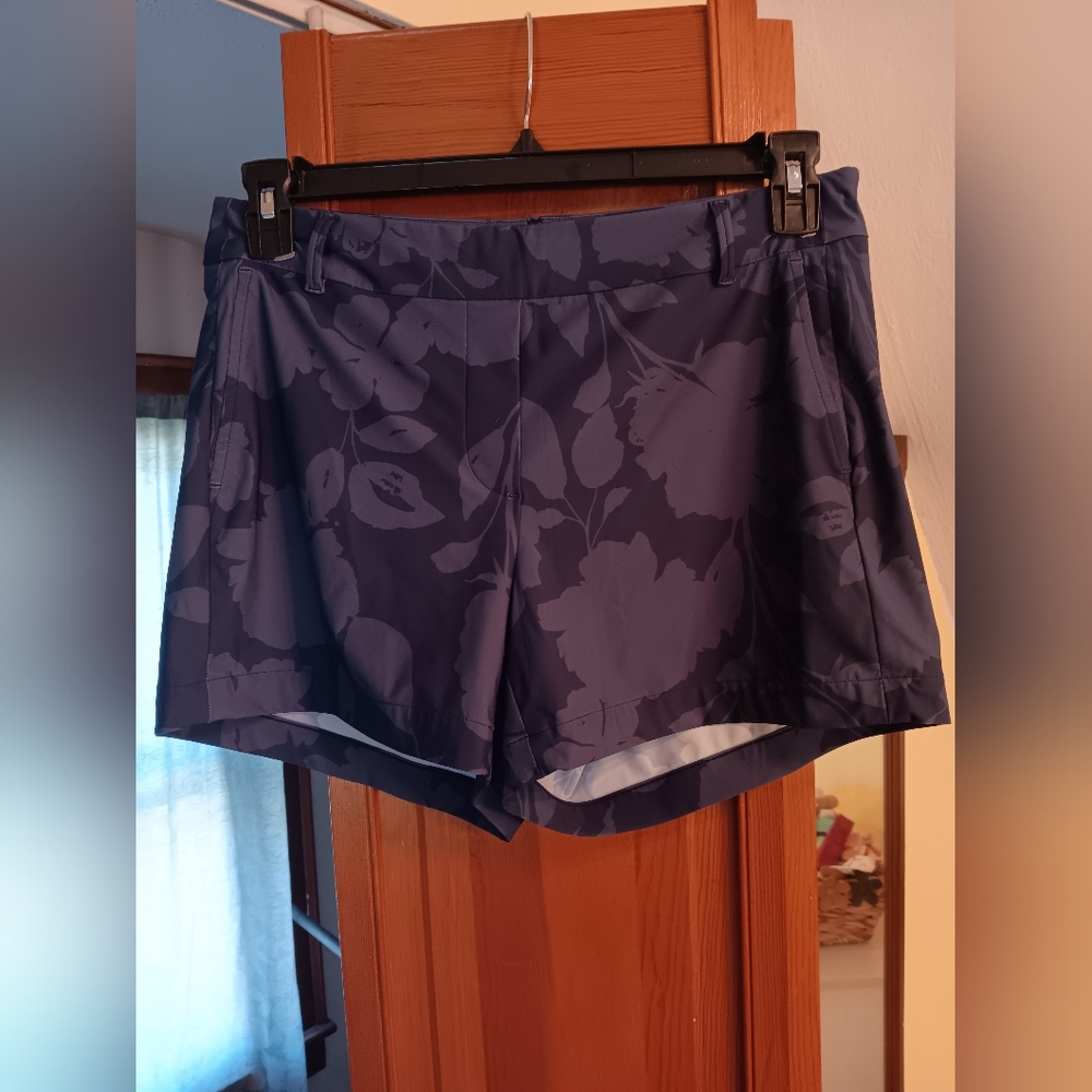 SPANX Navy Floral Women's Athletic Shorts